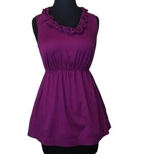 Motherhood Maternity Size Small Purple Maternity Ruffle Collar Tank Top